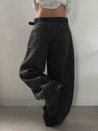 Retro Hip Leopard Long Pants