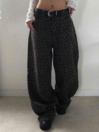 Retro Hip Leopard Long Pants