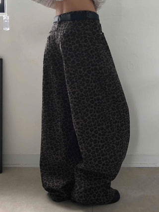 Retro Hip Leopard Long Pants