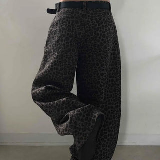 Retro Hip Leopard Long Pants