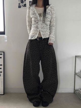 Retro Hip Leopard Long Pants