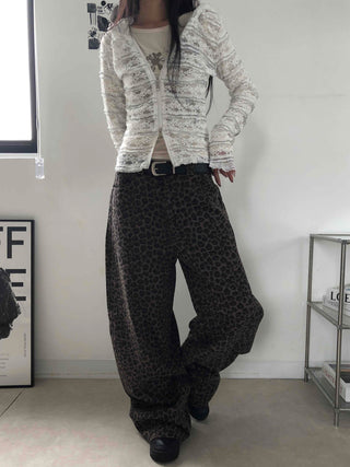Retro Hip Leopard Long Pants