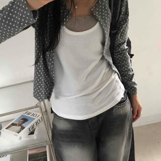 Simple Trendy Layered Tiny Dot Cardigan