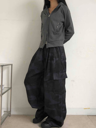 Newtro Side Stud Zip-Up Hoodie