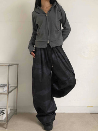 Newtro Side Stud Zip-Up Hoodie