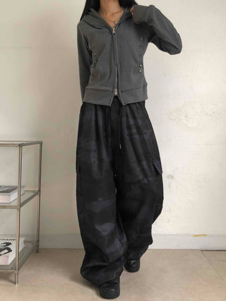 Newtro Side Stud Zip-Up Hoodie
