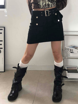 Pure Plain H-Line Mini Skirt
