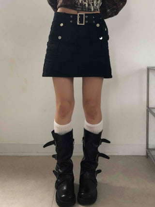Pure Plain H-Line Mini Skirt