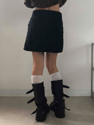 Pure Plain H-Line Mini Skirt