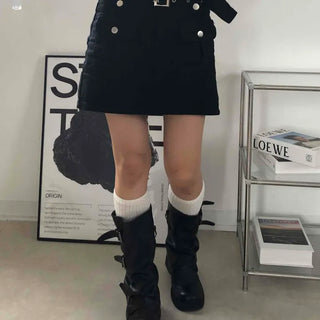 Pure Plain H-Line Mini Skirt