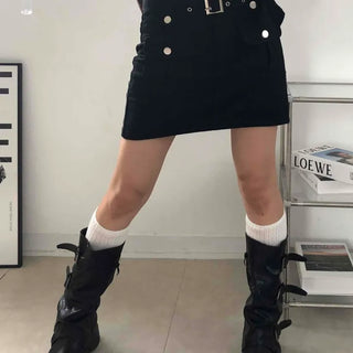 Pure Plain H-Line Mini Skirt