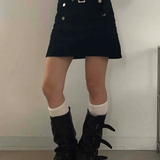 Pure Plain H-Line Mini Skirt
