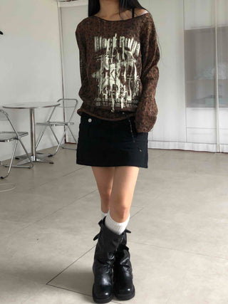 Pure Plain H-Line Mini Skirt