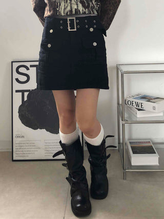 Pure Plain H-Line Mini Skirt