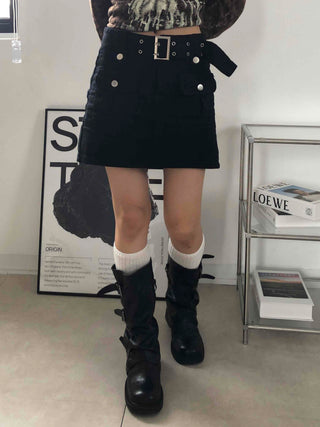 Pure Plain H-Line Mini Skirt