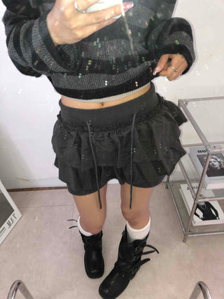 Unique French Terry Mini Skirt