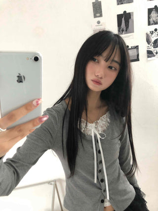 Flower Lace Set Long Sleeve T-shirt