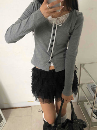 Lace frill tiered cake shorts