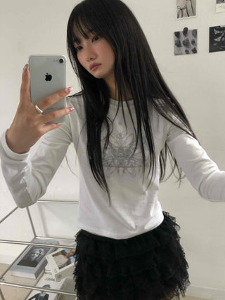 Unique Skull Print Long Sleeve T-shirt