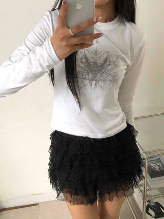 Unique Skull Print Long Sleeve T-shirt