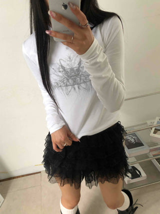 Unique Skull Print Long Sleeve T-shirt