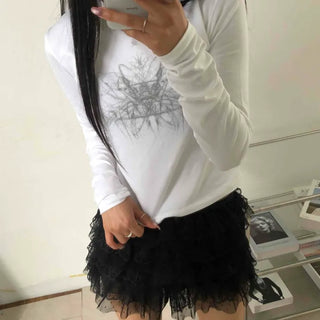 Unique Skull Print Long Sleeve T-shirt