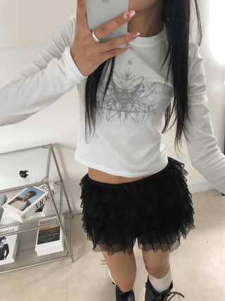 Unique Skull Print Long Sleeve T-shirt