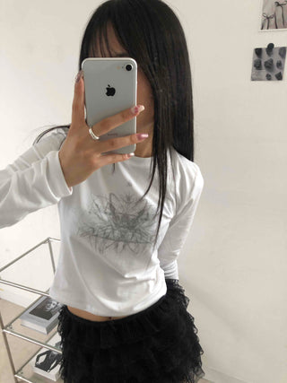 Unique Skull Print Long Sleeve T-shirt