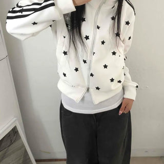 Hip Cutie Star Beads Two-Way Zipper Zip-Up