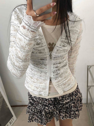Brown Leto Leopard Frill Mini Skirt