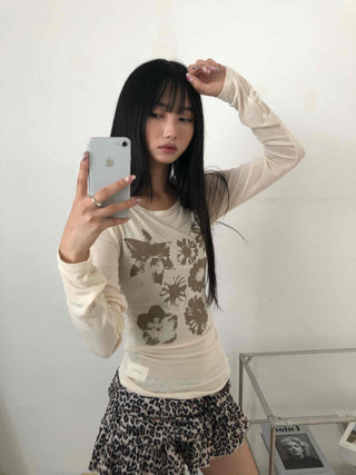 Brown Leto Leopard Frill Mini Skirt