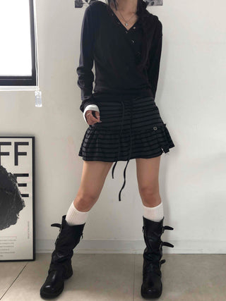Buddy Snap Hoodie U-Neck Long Sleeve T-Shirt