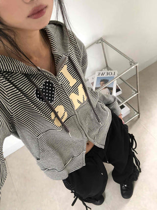 Dot layered side ribbon elastic long pants