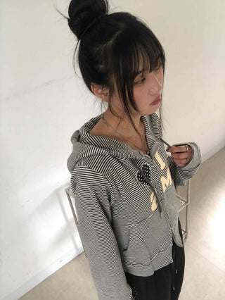 Dot layered side ribbon elastic long pants