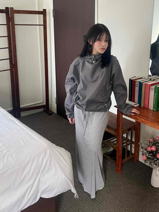 Oversized High-Neck Snap Button Hoodie