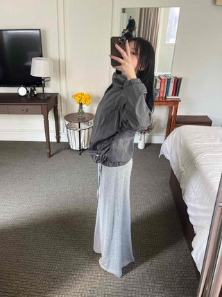Oversized High-Neck Snap Button Hoodie