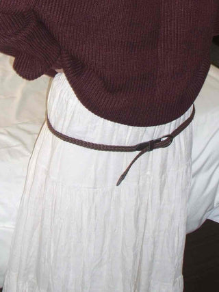 Bohemian Shirred Cotton A-Line Maxi Skirt
