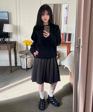 Classic Pleated Tennis Midi Skirt