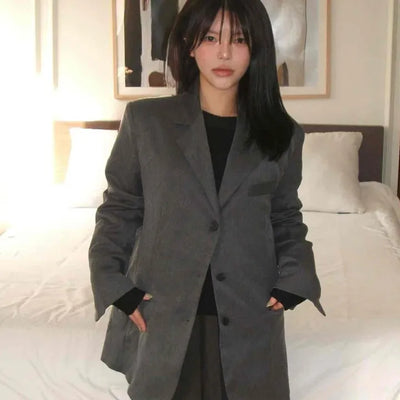 Classic single oversized tailored jacket