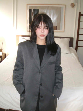 Classic single oversized tailored jacket