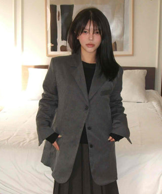 Classic single oversized tailored jacket