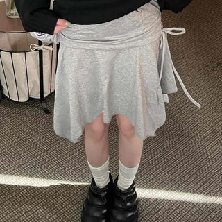 Side Ribbon Sweat Tennis Skirt