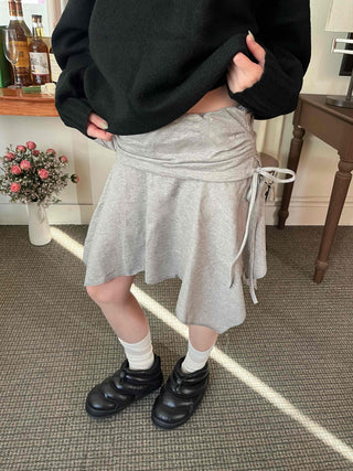 Side Ribbon Sweat Tennis Skirt