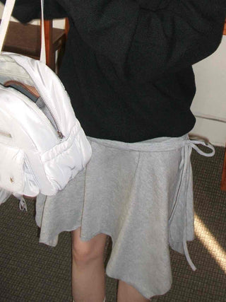 Side Ribbon Sweat Tennis Skirt