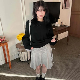 Side Ribbon Sweat Tennis Skirt
