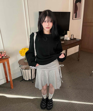 Side Ribbon Sweat Tennis Skirt