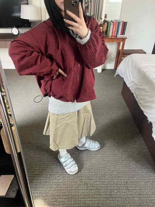 Oversized Quilted Hooded Zip-Up Jumper