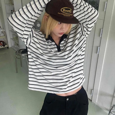Steady Stripe Loose Fit Long Sleeve T-shirt