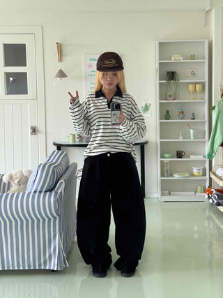Steady Stripe Loose Fit Long Sleeve T-shirt