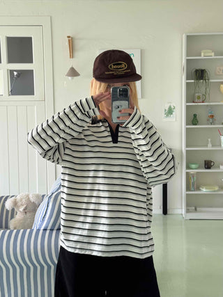 Steady Stripe Loose Fit Long Sleeve T-shirt